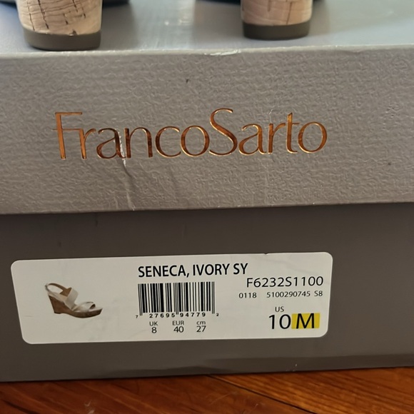 Franco Sarto ivory Seneca wedge sandals NEW IN BOX - Picture 6 of 8